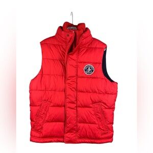 Abercrombie & Fitch size medium mens Bright Red Quilted Vest puffer y2k 90s prep